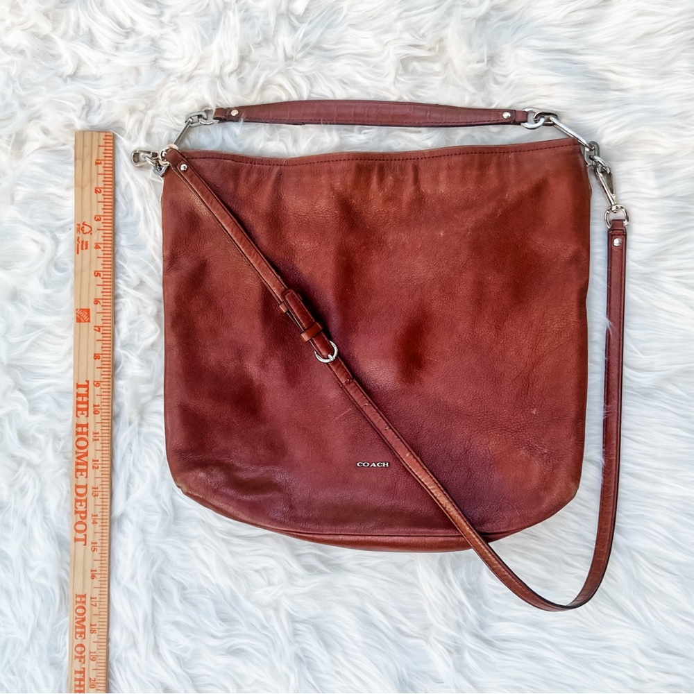 Coach Madison Two Way Hobo Messenger Leather Caramel Brown - Picture 4 of 11